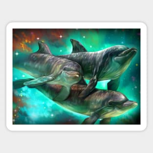 Space dolphins Magnet